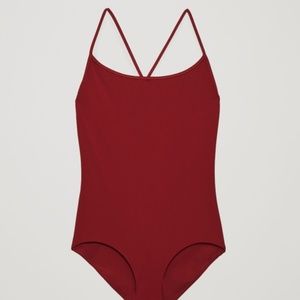 COS Cross-over swimsuit Maroon NWT